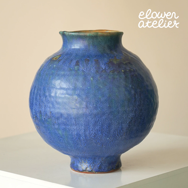 Vintage Blue Ceramic Art Planter