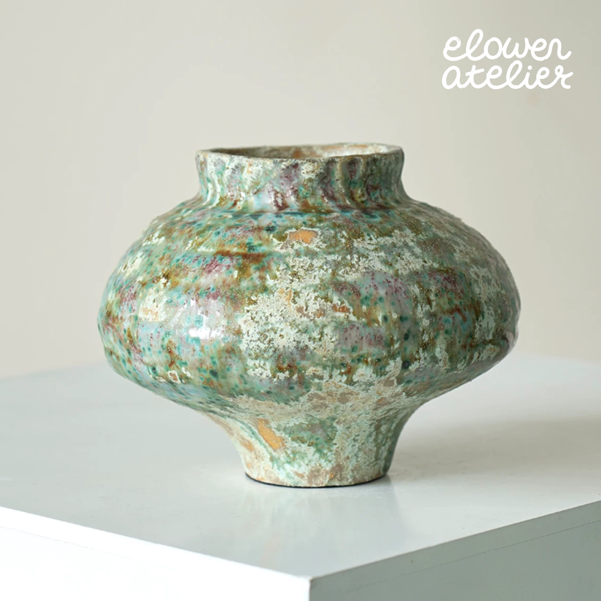 Aged Wabi Sabi Artisan Pottery Vase Main image