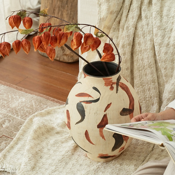 Koi Fish Handcrafted Ceramic Art Vase