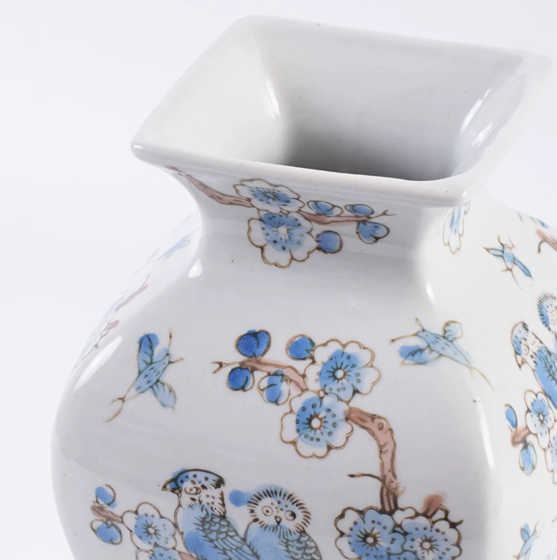 Joyful Magpie Blue and White Porcelain Vase