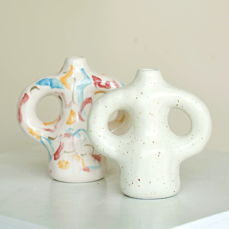 Double Handle Artisan Ceramic Vase