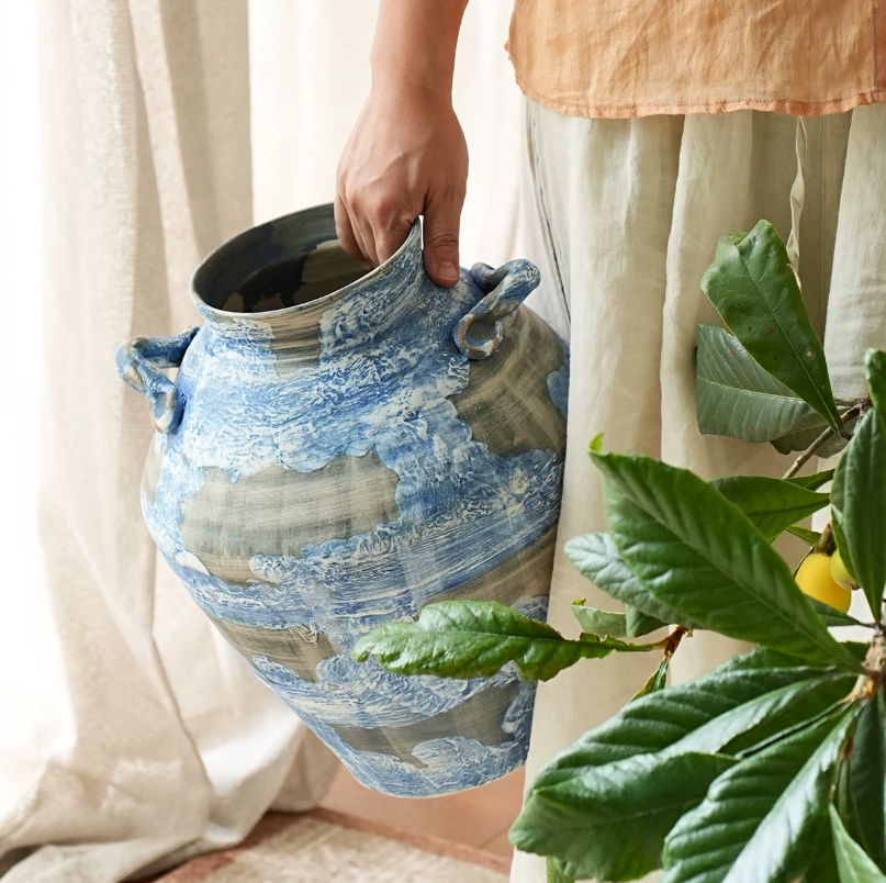 Ocean Blue Ceramic Vessel