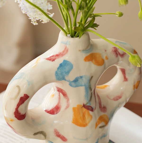 Double Handle Artisan Ceramic Vase
