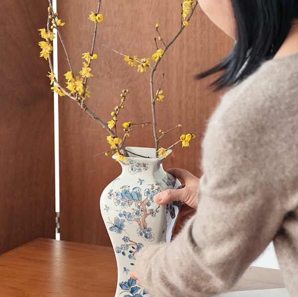 Joyful Magpie Blue and White Porcelain Vase